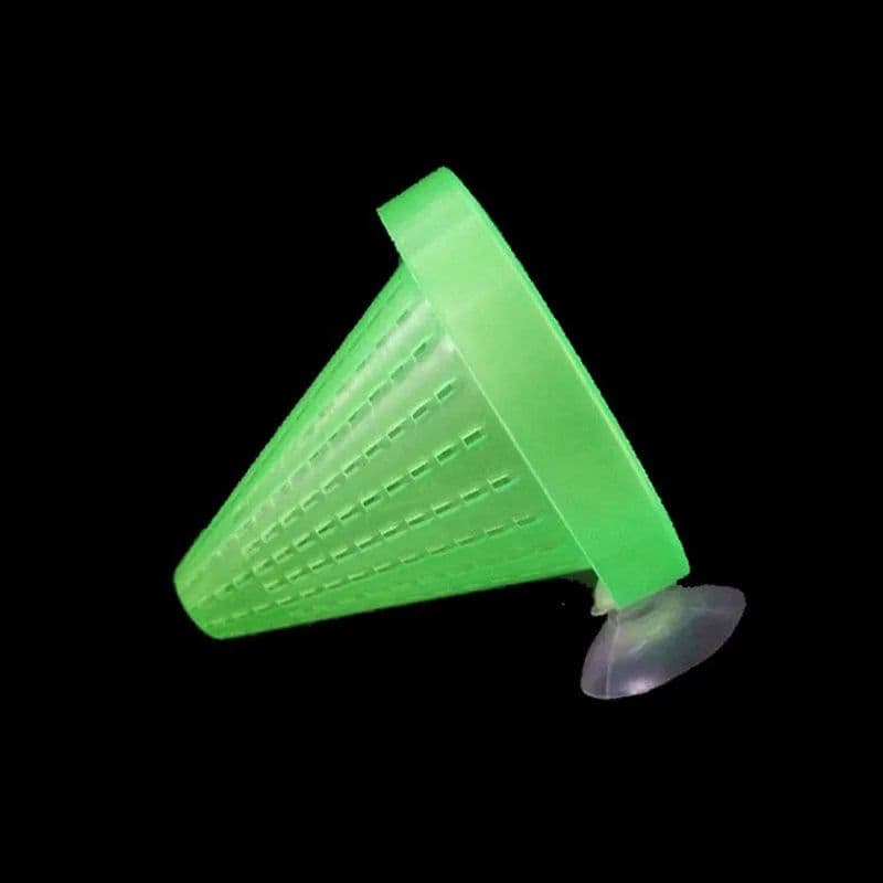 image-1pc Plastic Automatic Feeder With Suction Cup For Aquarium Red Worm Feeding Fish Tank Cone Live Food Tapered Hopper Basket New