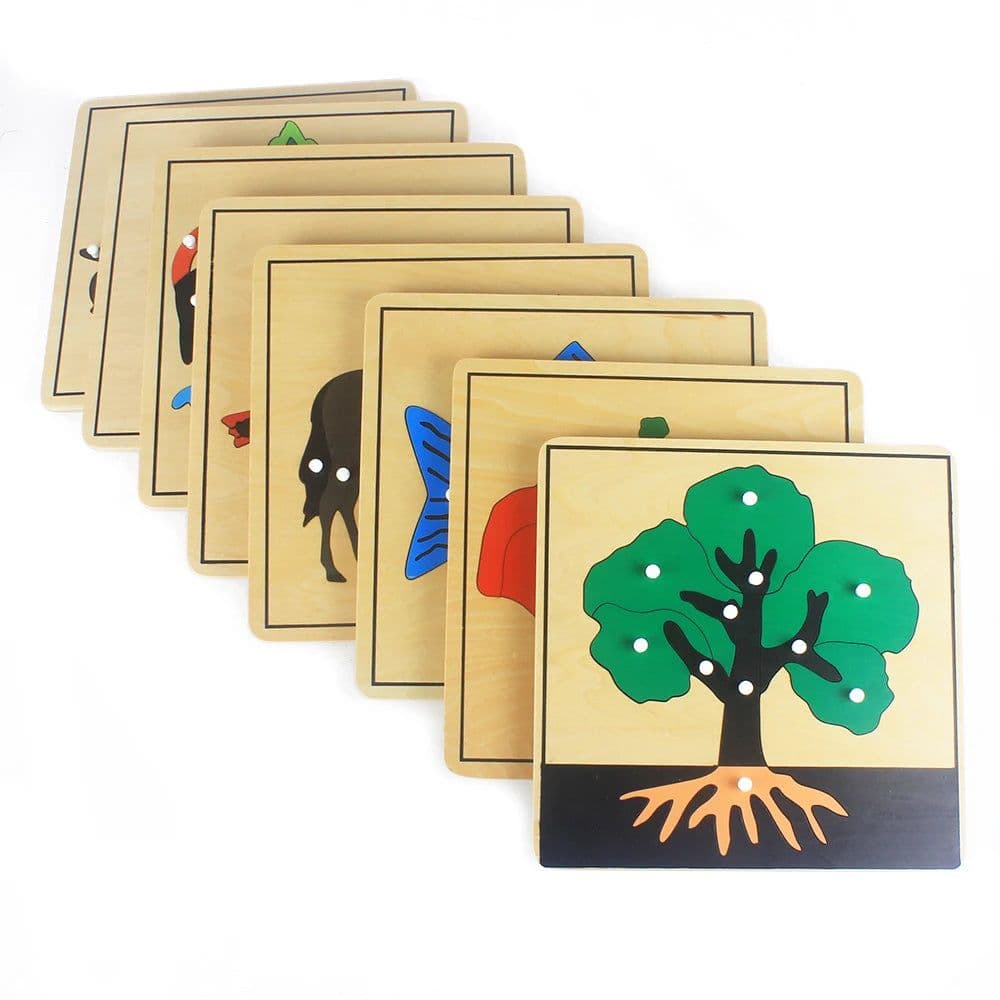 image-Baby Toy Kids Montessori Flower/Plant/AnimalsPuzzle for Children Wood for Early Childhood Education Preschool Training Learning
