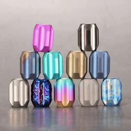 image-A Colorful Series Titanium Alloy Knife Beads Pendant Outdoor Knife Lanyard Camping Gear Survival EDC Paracorde Servival Tools