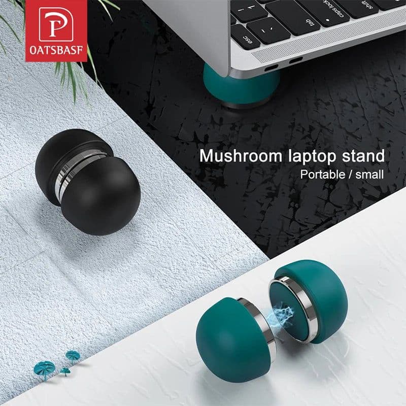 image-Oatsbasf Laptop Stand Notebook Accessories Laptop Mushroom Holder Foldable Mini Cooler Stand for Macbook Pro Air Support Bracket