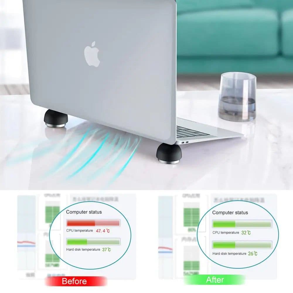 image-Oatsbasf Laptop Stand Notebook Accessories Laptop Mushroom Holder Foldable Mini Cooler Stand for Macbook Pro Air Support Bracket