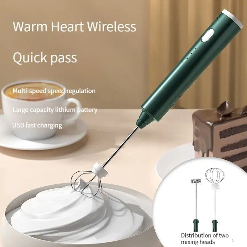 image-1 PCS USB Rechargeable Handheld Egg Beater 3 Speeds Electric Milk Frother Foam Maker Mixer Coffee Drink Frothing Wand Foamer