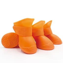 image-Soft Silicone Pet Rain Shoes Anti-slip Wear-resistant Dog Rain Boots Jelly-coloured Golden Pet Outdoor Waterproof Shoes