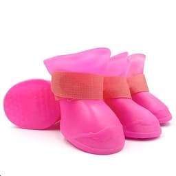 image-Soft Silicone Pet Rain Shoes Anti-slip Wear-resistant Dog Rain Boots Jelly-coloured Golden Pet Outdoor Waterproof Shoes