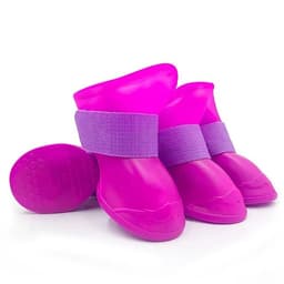 image-Soft Silicone Pet Rain Shoes Anti-slip Wear-resistant Dog Rain Boots Jelly-coloured Golden Pet Outdoor Waterproof Shoes