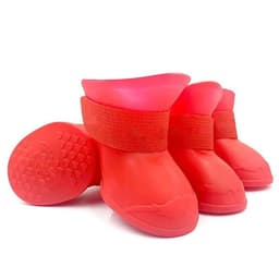 image-Soft Silicone Pet Rain Shoes Anti-slip Wear-resistant Dog Rain Boots Jelly-coloured Golden Pet Outdoor Waterproof Shoes