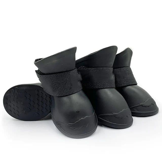image-Soft Silicone Pet Rain Shoes Anti-slip Wear-resistant Dog Rain Boots Jelly-coloured Golden Pet Outdoor Waterproof Shoes