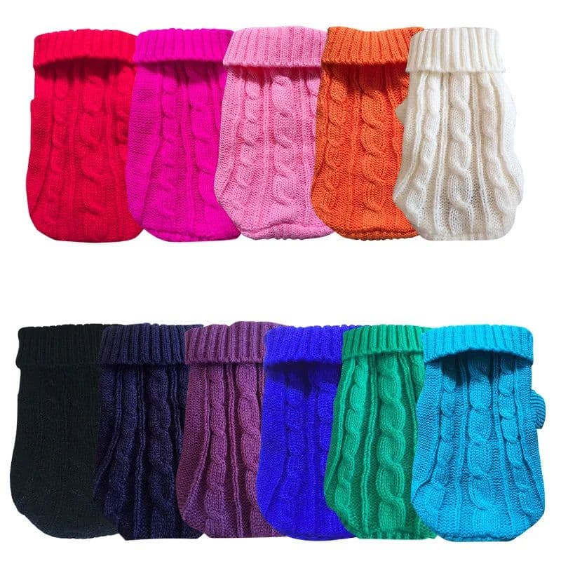 image-Pet Dog Sweaters Winter Pet Clothes for Small Dogs Warm Sweater Coat Outfit for Cats Clothes Woolly Soft Dog T Shirt Jacket