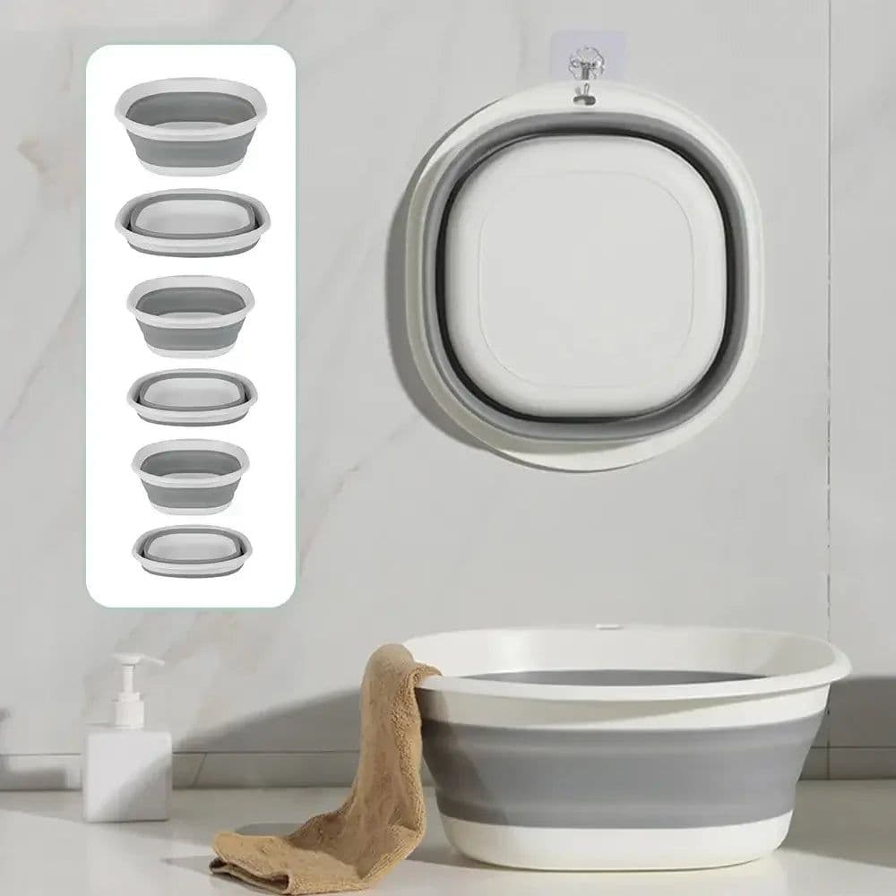 image-Plastic Folding Basins Portable Wash Basins Folding Laundry Tub Adult Baby Bath Basin Bathroom Kitchen Accessories Wash Basin