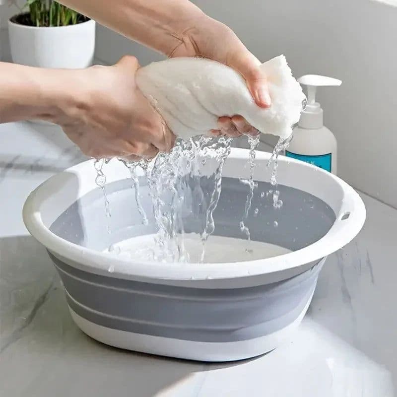 image-Plastic Folding Basins Portable Wash Basins Folding Laundry Tub Adult Baby Bath Basin Bathroom Kitchen Accessories Wash Basin