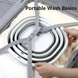 image-Plastic Folding Basins Portable Wash Basins Folding Laundry Tub Adult Baby Bath Basin Bathroom Kitchen Accessories Wash Basin