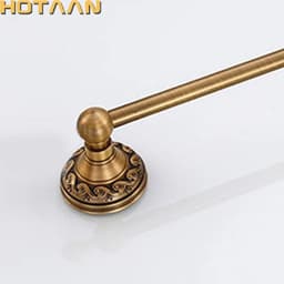 image-Antique Brass Bathroom Towel Holder Single Towel Bar Towel Rack Solid Aluminium Towel Rail 30/40/45/50/60cm Bathroom Accessories