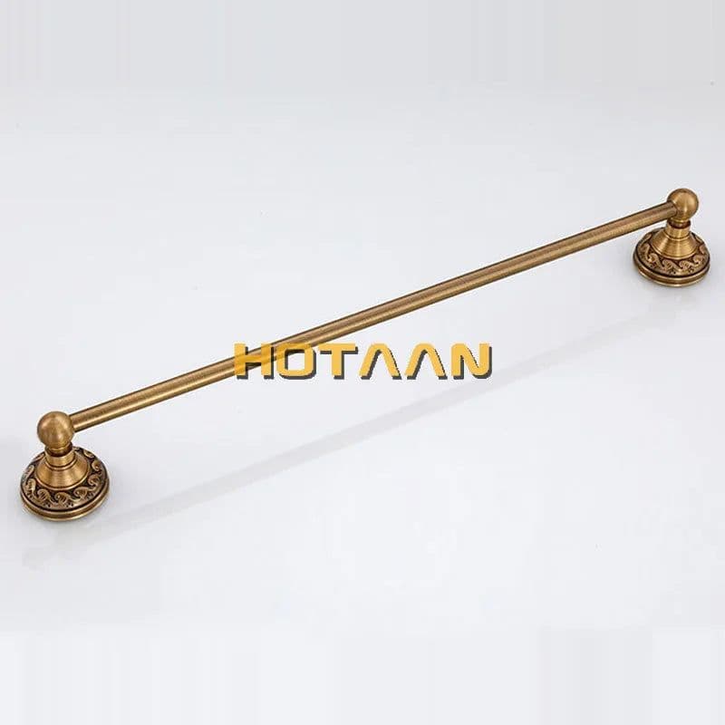 image-Antique Brass Bathroom Towel Holder Single Towel Bar Towel Rack Solid Aluminium Towel Rail 30/40/45/50/60cm Bathroom Accessories