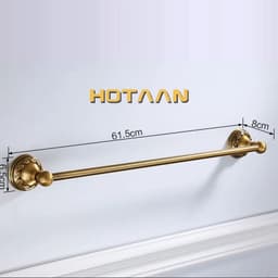 image-Antique Brass Bathroom Towel Holder Single Towel Bar Towel Rack Solid Aluminium Towel Rail 30/40/45/50/60cm Bathroom Accessories