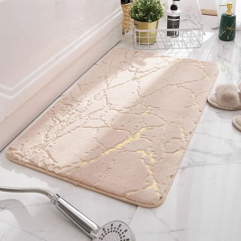 image-Oversized Bath Mat 80x120cm 60x90cm 50x80cm 40x60cm Black White Marble Fluffy Floor Rugs Fuax Rabbit Rur Bathroom Carpet Rugs