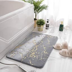 image-Oversized Bath Mat 80x120cm 60x90cm 50x80cm 40x60cm Black White Marble Fluffy Floor Rugs Fuax Rabbit Rur Bathroom Carpet Rugs