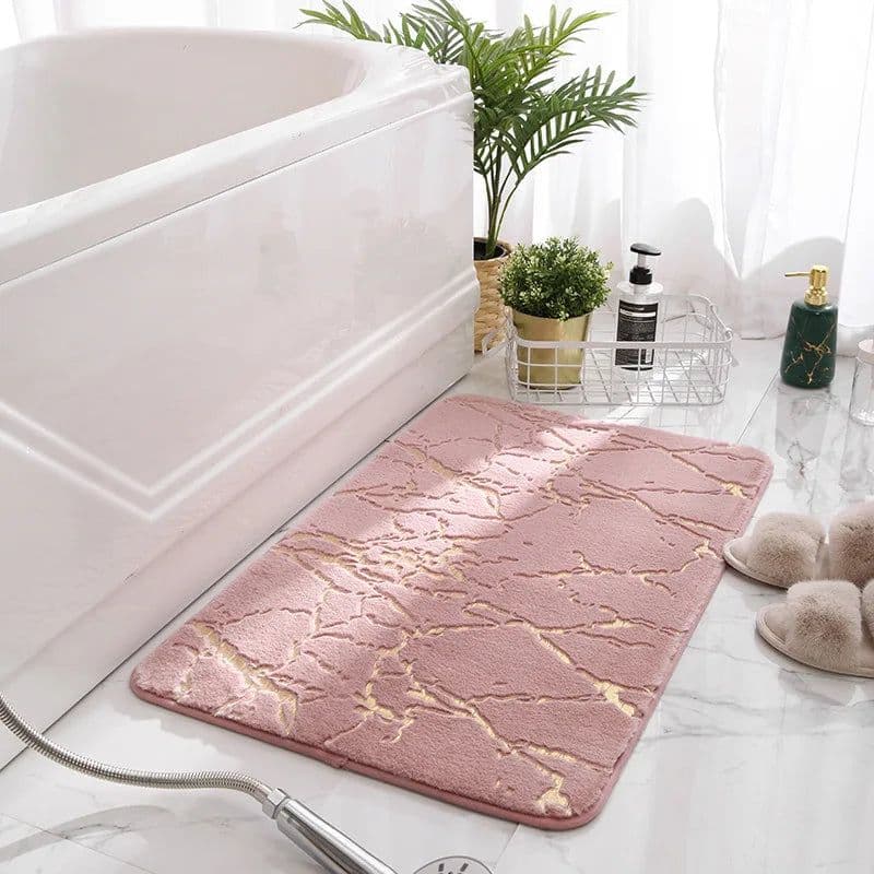 image-Oversized Bath Mat 80x120cm 60x90cm 50x80cm 40x60cm Black White Marble Fluffy Floor Rugs Fuax Rabbit Rur Bathroom Carpet Rugs