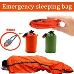 image-Portable Waterproof Emergency Survival Sleeping Bag Outdoor Edc Camping Gear Thermal Sack First Aid Rescue Kit Mylar Blanket