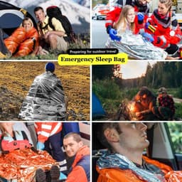 image-Portable Waterproof Emergency Survival Sleeping Bag Outdoor Edc Camping Gear Thermal Sack First Aid Rescue Kit Mylar Blanket