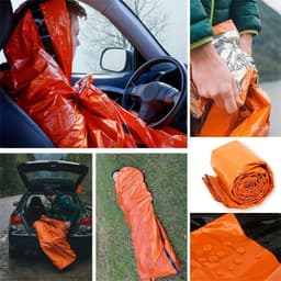 image-Portable Waterproof Emergency Survival Sleeping Bag Outdoor Edc Camping Gear Thermal Sack First Aid Rescue Kit Mylar Blanket