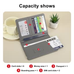 image-RFID Blocking Passport Wallets Zipper Waterproof Wallet Hand holder Anti-Theft Cell Phone Purse Travel Accessories