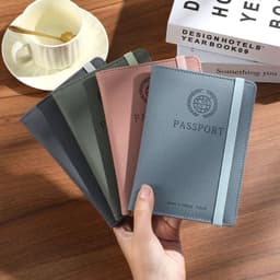 image-RFID Blocking Passport Wallets Zipper Waterproof Wallet Hand holder Anti-Theft Cell Phone Purse Travel Accessories