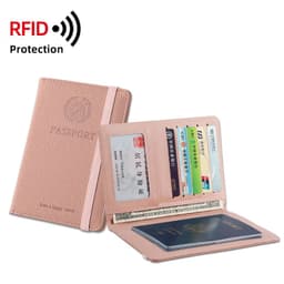 image-RFID Blocking Passport Wallets Zipper Waterproof Wallet Hand holder Anti-Theft Cell Phone Purse Travel Accessories