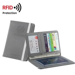 image-RFID Blocking Passport Wallets Zipper Waterproof Wallet Hand holder Anti-Theft Cell Phone Purse Travel Accessories