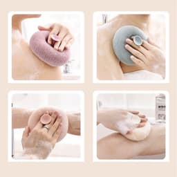 image-Round Soft Mesh Handheld Bath Sponge Balls Cleaning Brush Shower Body Cleaner Exfoliat Scrubbers Bath Ball Bathroom Accessories