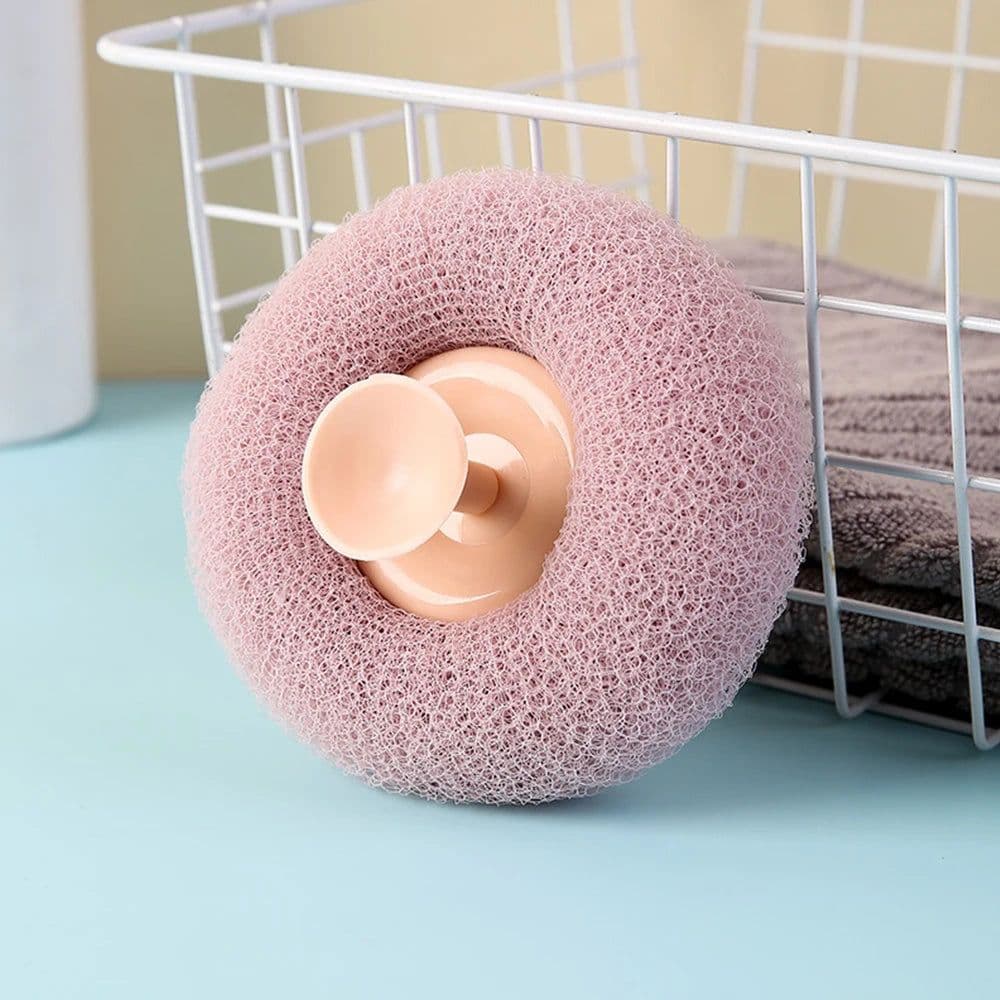 image-Round Soft Mesh Handheld Bath Sponge Balls Cleaning Brush Shower Body Cleaner Exfoliat Scrubbers Bath Ball Bathroom Accessories