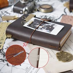 image-Moterm Hot Sale 100% Genuine Leather Notebook Handmade Vintage Cowhide Diary Journal Sketchbook Planner TN Travel Notebook Cover