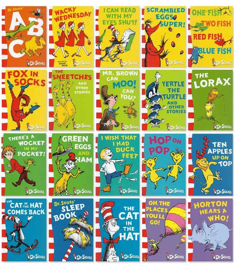 image-Random Send 5 Books/set Dr. Seuss Series Interesting Story Children's Picture English Reading Books Kids Learning Toys Children