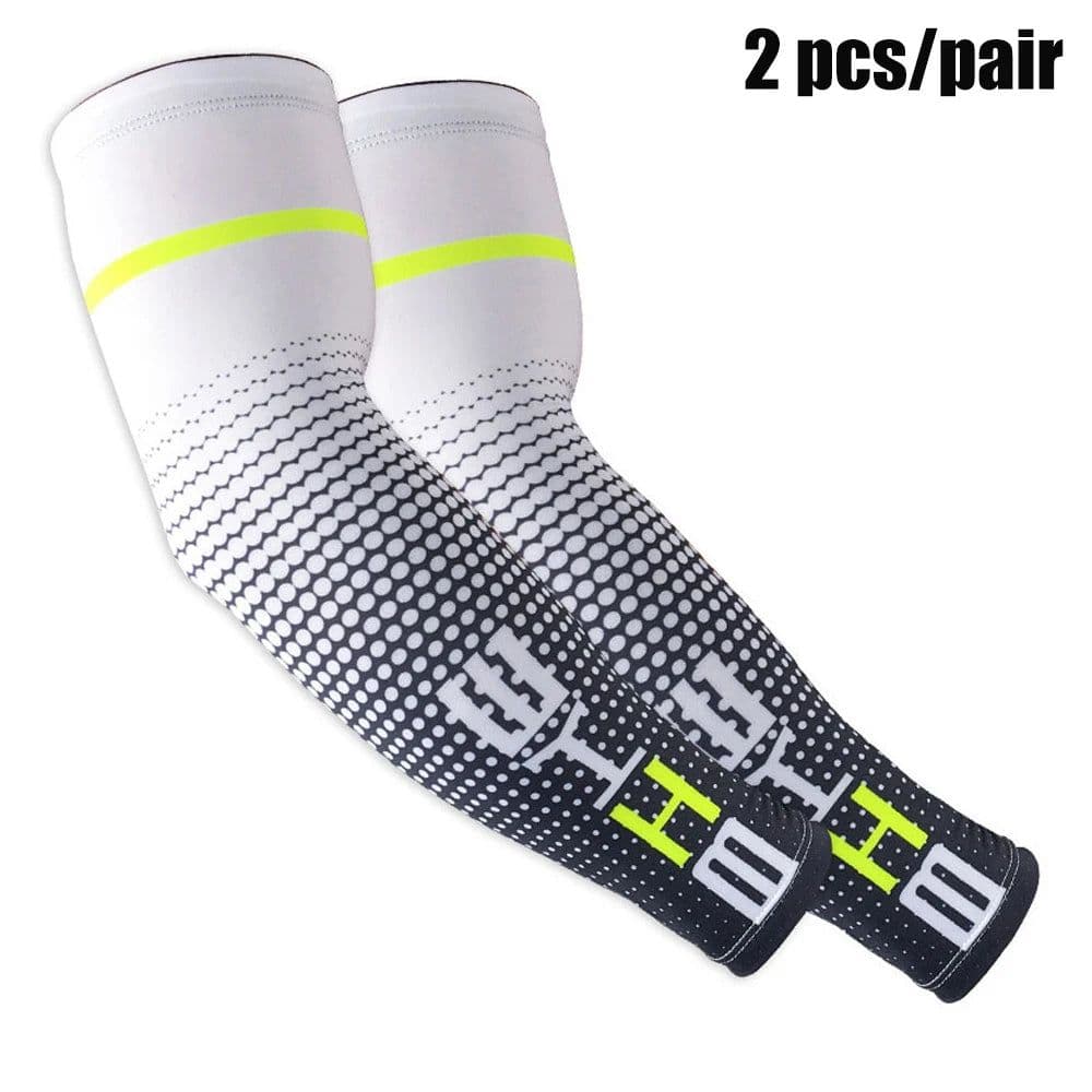 image-1 Pair Unisex Cycling Running Sports Sleeve Arm Cooling Sleeves UV Sun Protection Cuff Cover Protective Elastic Arm Sleeves New