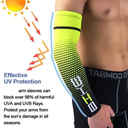 image-1 Pair Unisex Cycling Running Sports Sleeve Arm Cooling Sleeves UV Sun Protection Cuff Cover Protective Elastic Arm Sleeves New