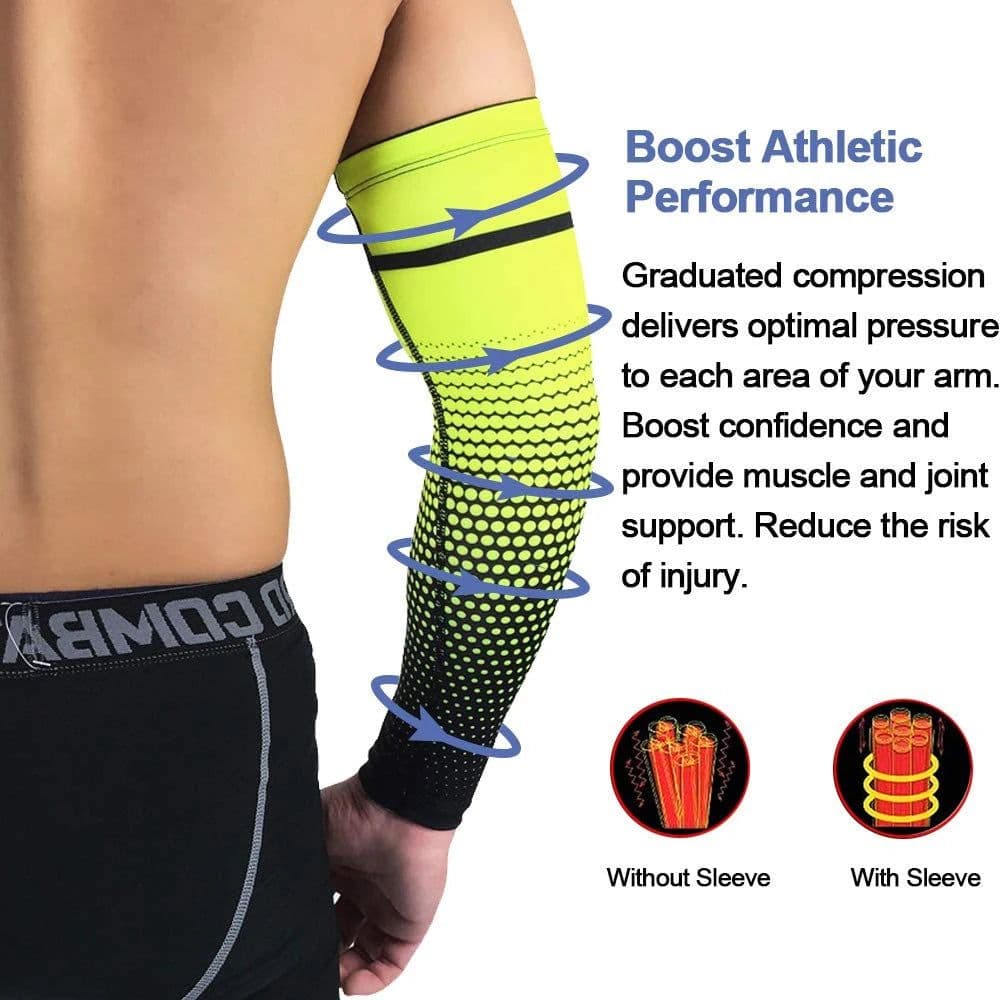 image-1 Pair Unisex Cycling Running Sports Sleeve Arm Cooling Sleeves UV Sun Protection Cuff Cover Protective Elastic Arm Sleeves New