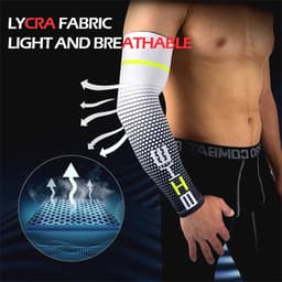 image-1 Pair Unisex Cycling Running Sports Sleeve Arm Cooling Sleeves UV Sun Protection Cuff Cover Protective Elastic Arm Sleeves New
