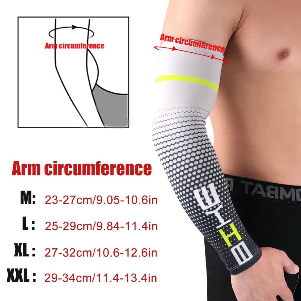image-1 Pair Unisex Cycling Running Sports Sleeve Arm Cooling Sleeves UV Sun Protection Cuff Cover Protective Elastic Arm Sleeves New
