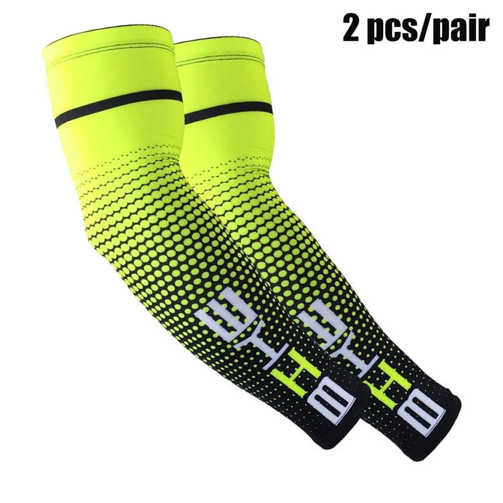 image-1 Pair Unisex Cycling Running Sports Sleeve Arm Cooling Sleeves UV Sun Protection Cuff Cover Protective Elastic Arm Sleeves New