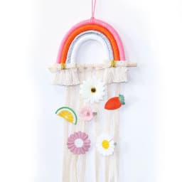 image-INS Weave Rainbow Baby Hair Clips Accessories Holder Princess Girls Hairpin Hairband Storage Pendant Jewelry Wall Ornaments