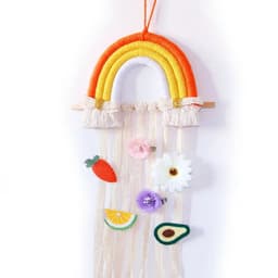 image-INS Weave Rainbow Baby Hair Clips Accessories Holder Princess Girls Hairpin Hairband Storage Pendant Jewelry Wall Ornaments
