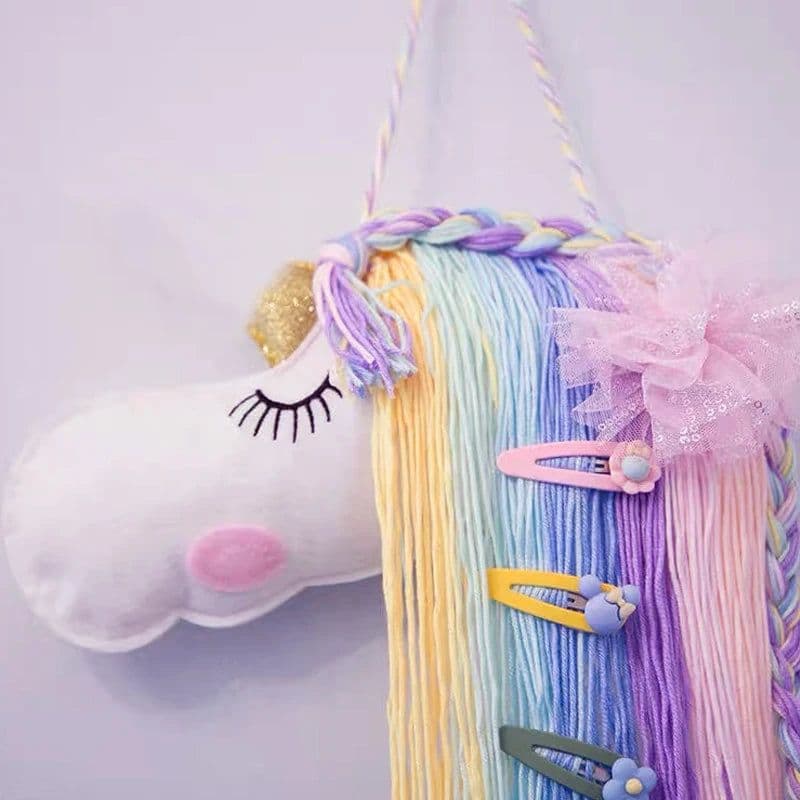 image-INS Weave Rainbow Baby Hair Clips Accessories Holder Princess Girls Hairpin Hairband Storage Pendant Jewelry Wall Ornaments
