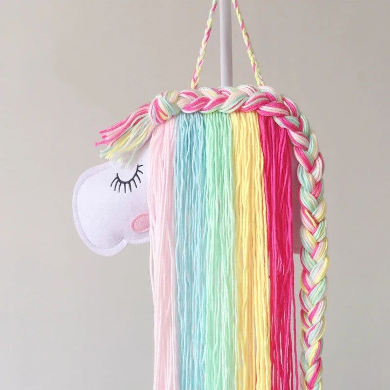 image-INS Weave Rainbow Baby Hair Clips Accessories Holder Princess Girls Hairpin Hairband Storage Pendant Jewelry Wall Ornaments