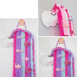 image-INS Weave Rainbow Baby Hair Clips Accessories Holder Princess Girls Hairpin Hairband Storage Pendant Jewelry Wall Ornaments