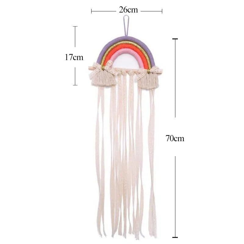 image-INS Weave Rainbow Baby Hair Clips Accessories Holder Princess Girls Hairpin Hairband Storage Pendant Jewelry Wall Ornaments