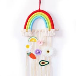 image-INS Weave Rainbow Baby Hair Clips Accessories Holder Princess Girls Hairpin Hairband Storage Pendant Jewelry Wall Ornaments