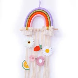 image-INS Weave Rainbow Baby Hair Clips Accessories Holder Princess Girls Hairpin Hairband Storage Pendant Jewelry Wall Ornaments