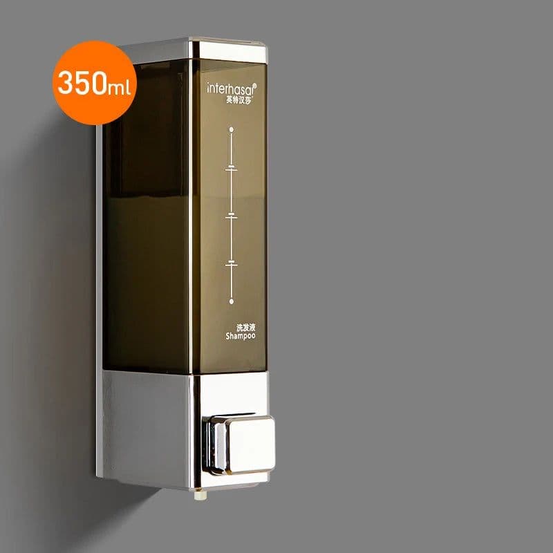 image-interhasa! Shampoo Dispenser Wall Soap Dispenser Shower Dispenser Chrome Finish Square Liquid Soap Bottle Bathroom Accessories