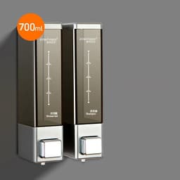 image-interhasa! Shampoo Dispenser Wall Soap Dispenser Shower Dispenser Chrome Finish Square Liquid Soap Bottle Bathroom Accessories