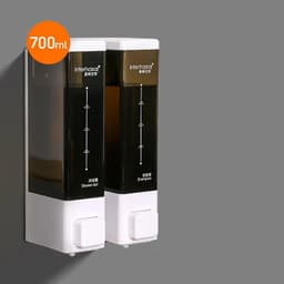 image-interhasa! Shampoo Dispenser Wall Soap Dispenser Shower Dispenser Chrome Finish Square Liquid Soap Bottle Bathroom Accessories