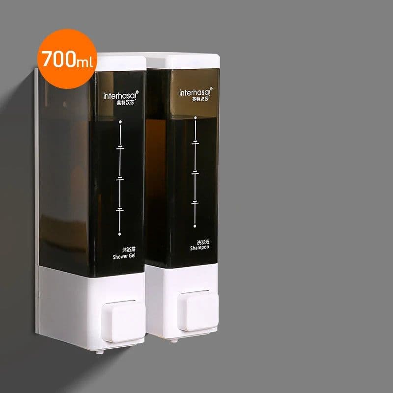 image-interhasa! Shampoo Dispenser Wall Soap Dispenser Shower Dispenser Chrome Finish Square Liquid Soap Bottle Bathroom Accessories